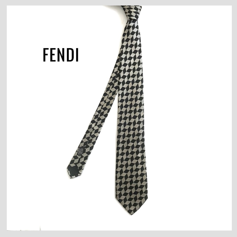 Authentic FENDI Silk Tie Made In Italy